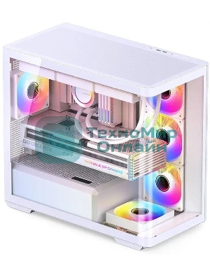 Корпус без блока питания JONSBO D300, Mini-Tower, TG, no fan, 2xUSB-A 3.2 + 1xUSB-C 3.2, mATX, mITX White