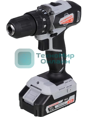 Дрель-шуруповерт аккумуляторная ИНТЕРСКОЛ ДАУ-13/18ВК, Аккумуляторный, 18В, 2 АКБ, Ударный, Кейс