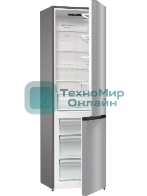 Холодильник Gorenje NRK6201ES4 серебристый двухкамерный 235/96 л морозилка снизу, No Frost