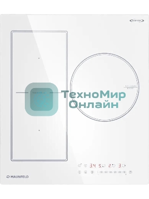 Индукционная варочная панель Maunfeld CVI453SBWH Inverter, конфорок: 3 шт., стеклокерамика, независимая, белый