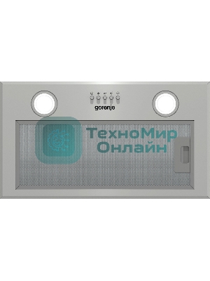 Вытяжка встраиваемая Gorenje BHI526E6X нержавеющая сталь, 52 см, 677 куб. м/ч, 61 дБ