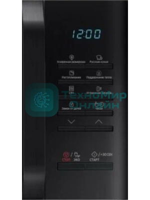 Микроволновая печь Samsung MS23K3513AS/BW серебристый/черный, 23 л, 800 Вт, переключатели - кнопки