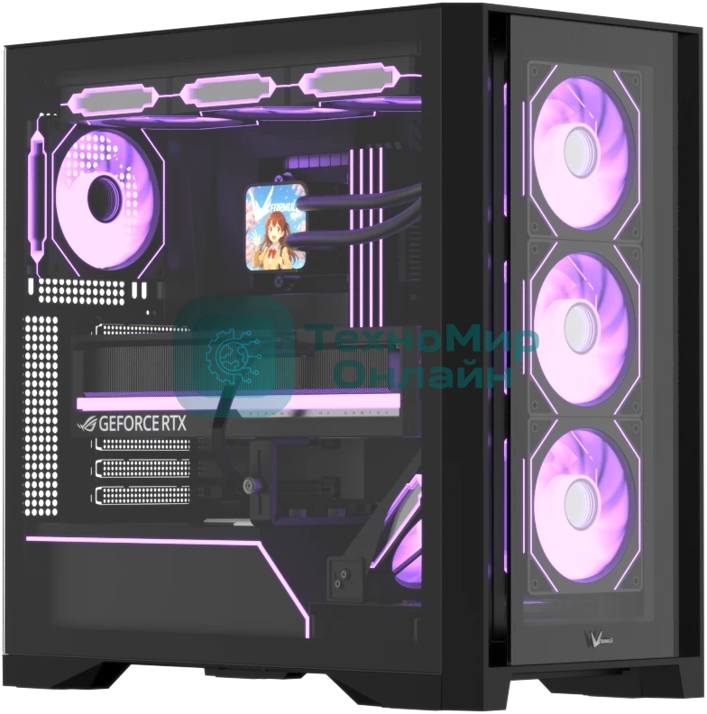 Компьютерный корпус AeroCool/Formula Air Power G8 Floe черный без БП ATX 2xUSB 3.0 1xUSB3.1 audio bott PSU