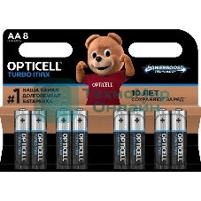 Батарея Opticell Turbo MAX LR6 AA (8шт) блистер