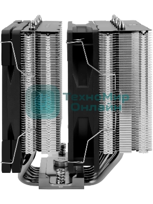 Кулер для процессора Thermalright Royal Knight 120 SE (4-pin PWM, 155мм, Ni/Cu, 6x6мм, 2x120мм, 66.17CFM/59CFM, 25.6dBA/26.1dBA, 1500RPM/1800RPM, S: 1200, 1700, 1851, 115X, AM4, AM5, silver, black)