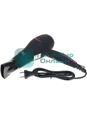 Фен Василиса ФН6-2200 черный/малиновый, 2200 Вт, ионизация