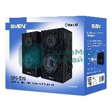 Акустическая система 2.0 SVEN SPS-576 черные (2x4W, Bluetooth, дерево)