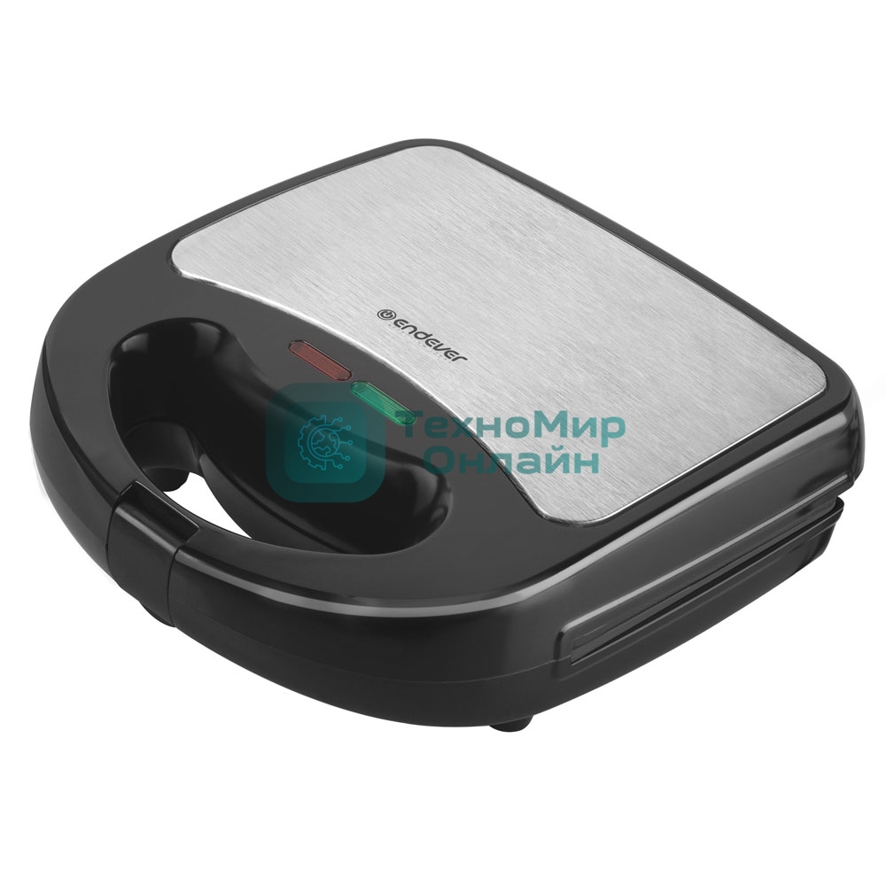Сэндвичница электрическая Endever Skyline SM-28, черный/стальной, мощность 850 Вт