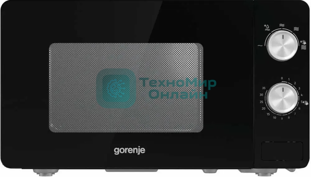 Микроволновая печь Gorenje MO20E1B черный, 20 л, 800 Вт, переключатели - поворотный механизм