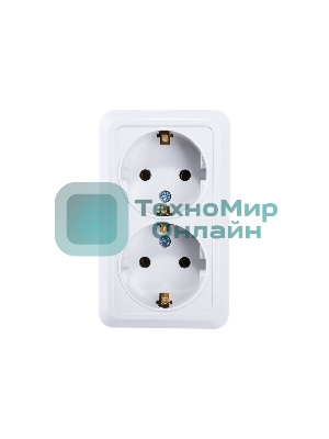 Розетка 2-м BOLLETO с заземл. накл. 7128 белый ASD/IN HOME 4680005959839