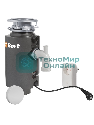 Измельчитель пищевых отходов Bort TITAN 4000 (Control) Мощность л.с. 0,75; 560 Вт; 4,2 кг/мин; 3200 об/мин; 1400 мл; Металл;набор аксессуаров 5 шт [93410242]