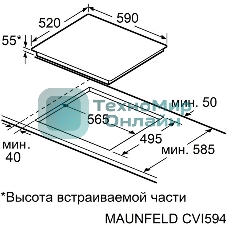 Индукционная варочная панель Maunfeld CVI594SF2BG Inverter