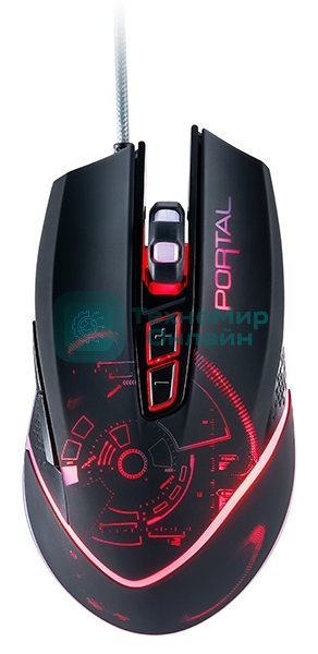 Мышь проводная Qumo Portal M39 черный, 3200 dpi, USB, кнопки - 6