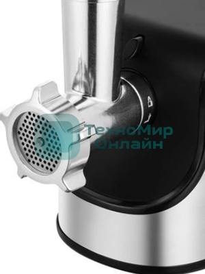 Мясорубка электрическая Kitfort КТ-2133 сталь/черный, 1360 Вт, 1.6 кг/мин, реверс, защита от перегрузки, насадки - 5