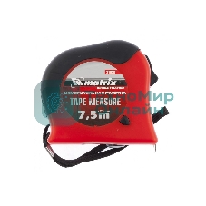 Рулетка Matrix Double fixation, 7,5 м х 25 мм, обрезиненный корпус, двойная плавная фиксация