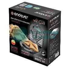 Сэндвичница электрическая Endever Skyline SM-28, черный/стальной, мощность 850 Вт