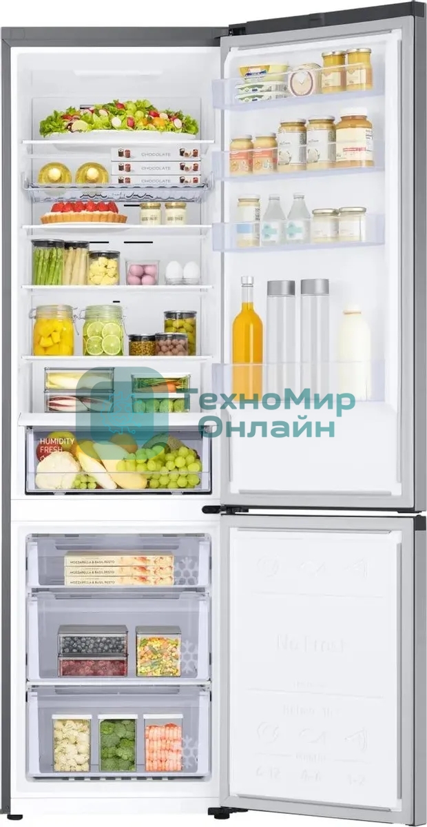 Холодильник Samsung RB38C602DSA/EF графит двухкамерный 276/75л морозилка снизу, No Frost