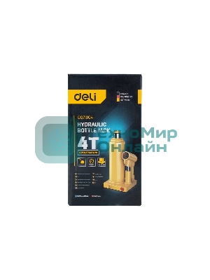 Домкрат бутылочный гидравлический Deli DQ71004 макс.грузоподъемность 4 т