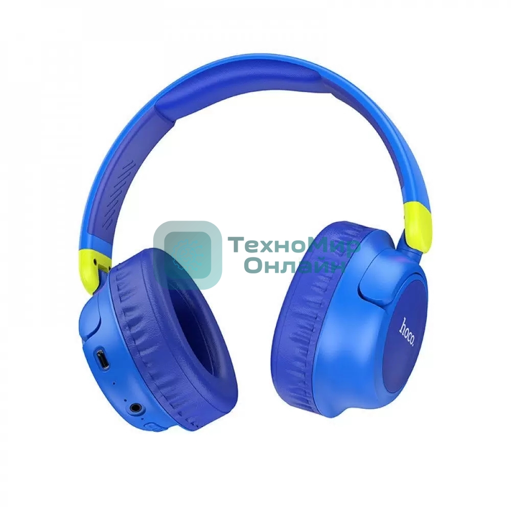 Беспроводные/проводные наушники Hoco W43 Blue синий, накладные, Bluetooth + проводной, складная конструкция, до 25 ч.