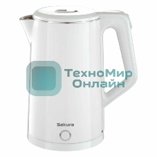 Чайник электрический Sakura SA-2150W 1.8 л, двойной корпус,бел