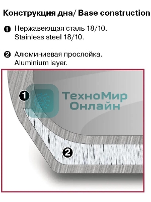 Кастрюля Rondell Calypso RDS-1672 5.8 л. d=22 см (с крышкой) сталь