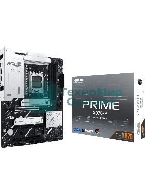 Материнская плата ASUS PRIME X870-P, AM5, AMD X870, 4xDDR5, 2xSATA, 4xM.2, 1xPCI-E 5.0 x16, 1xPCI-E 4.0 x16, 1xPCI-E x1, 1xHDMI, 2xUSB Type-C, 1x2.5Gb LAN, 4xUSB-A 3.2 Gen 1, 1xUSB 3.2 Gen 2, 3x3.5 мм, 7.1, ATX