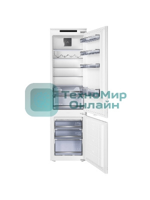 Встраиваемый холодильник Maunfeld MBF193NFFWGR Inverter белый двухкамерный 225/57 л морозилка снизу, NoFrost