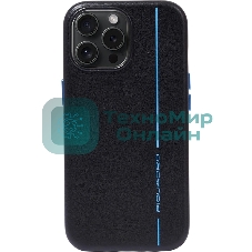 Чехол Piquadro для Apple iPhone 15 Pro Blue Square черный (AC6438B2/N)