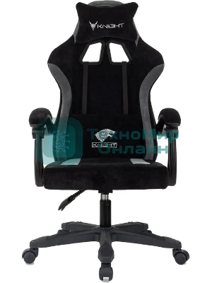 Кресло игровое Knight Wolf черный/серый крестов. пластик