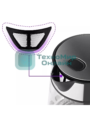 Чайник электрический Kitfort KT-6118 1.7л. 2200Вт прозрачный/серебристый (корпус: стекло)