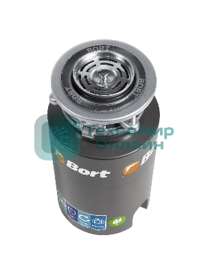 Измельчитель пищевых отходов Bort TITAN 4000 (Control) Мощность л.с. 0,75; 560 Вт; 4,2 кг/мин; 3200 об/мин; 1400 мл; Металл;набор аксессуаров 5 шт [93410242]