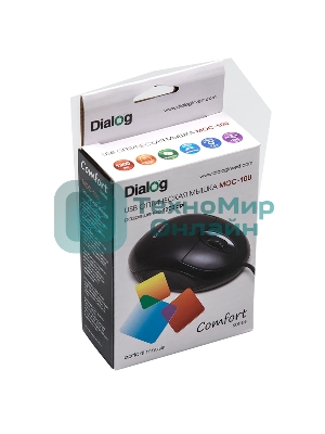 Мышь проводная Dialog Comfort MOC-10U черный, 1200 dpi, USB, кнопки - 3