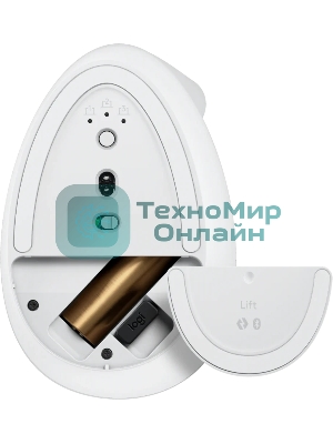 Мышь беспроводная Logitech Lift Vertical Ergonomic белый/PALE GREY (4000dpi 6but) (910-006480)