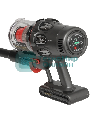 Пылесос вертикальный Deerma DEM-T50W серый/черный/красный, питание от аккумулятора, 420 Вт, уборка сухая, пылесборник 0.4 л