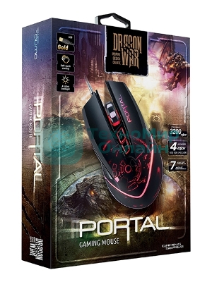 Мышь проводная Qumo Portal M39 черный, 3200 dpi, USB, кнопки - 6