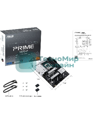 Материнская плата ASUS PRIME X870-P, AM5, AMD X870, 4xDDR5, 2xSATA, 4xM.2, 1xPCI-E 5.0 x16, 1xPCI-E 4.0 x16, 1xPCI-E x1, 1xHDMI, 2xUSB Type-C, 1x2.5Gb LAN, 4xUSB-A 3.2 Gen 1, 1xUSB 3.2 Gen 2, 3x3.5 мм, 7.1, ATX