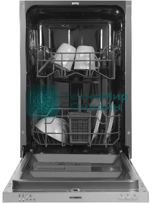 Встраиваемая посудомоечная машина Hyundai HBD 440P, белый, 44.8 см, 9 компл., 49 дБ, класс A++