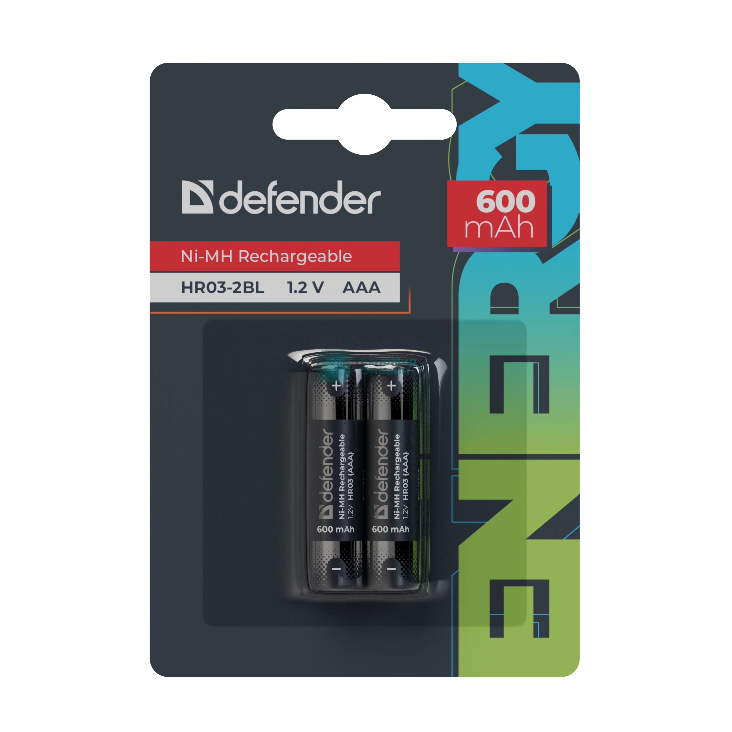 Аккумуляторная батарея Defender HR03-2BL 600 mAh ААА, Ni-MH, блистер, 2 шт.