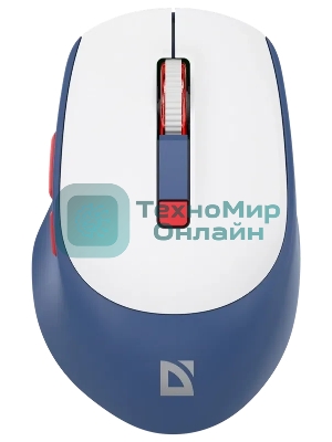 Мышь беспроводная Defender Belsa MB-249 белый/синий, 3200 dpi, радиоканал, Bluetooth, USB, кнопки - 6