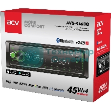 Автомагнитола ACV AVS-946BG, 1 DIN, Bluetooth, USB Type-A, AUX