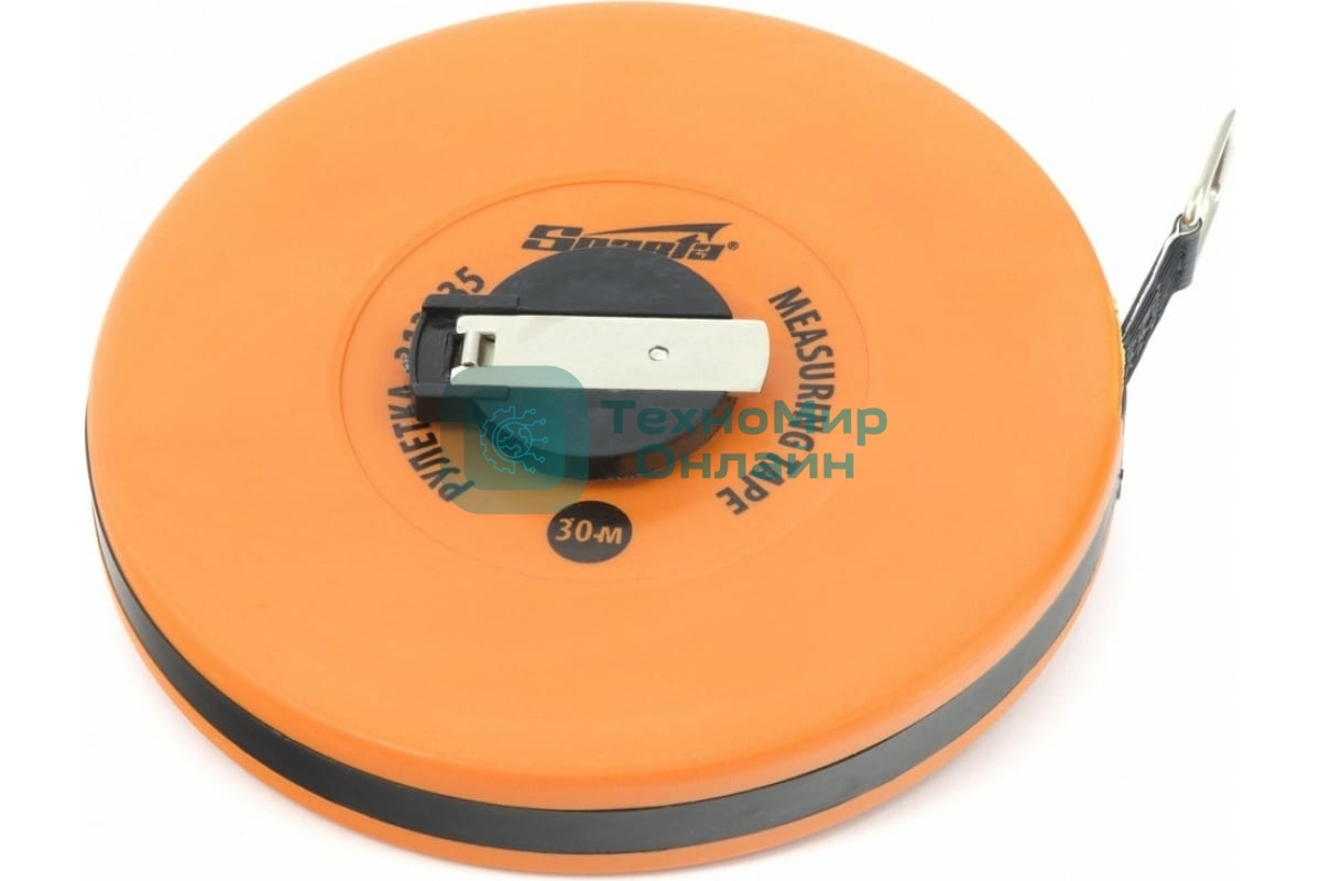 Рулетка геодезическая Sparta 30 м х 12,5 мм, лента ПВХ, закрытый круглый корпус