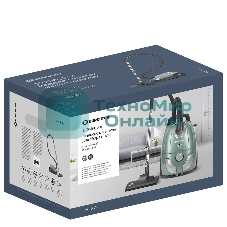 Пылесос Eurostek EVC-3016 мятный, Потребляемая мощность – 2600 Вт, Мощность всасывания – 420 Вт