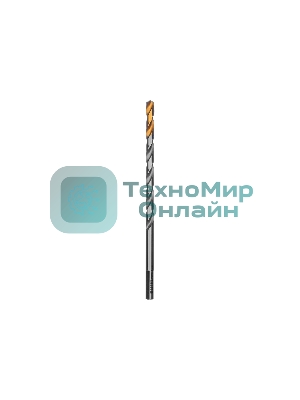 Сверло спиральное по металлу Denzel 6 х 139 мм, Р6М5, Golden Tip, удлиненное
