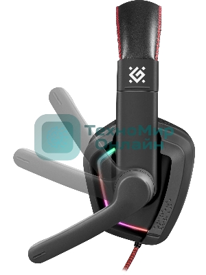 Гарнитура Defender Quake LED чёрный, проводная, подсветка