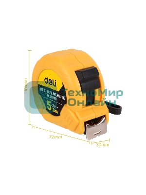 Рулетка Deli DL9025B 5мx25мм Метрическая. Корпус ударопрочный.