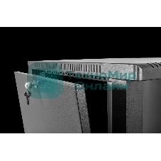 Шкаф коммутационный ЦМО ШРН-15.650-9005 настенный 15U 600x658мм пер.дв.стекл 200кг черный 600мм 180град.