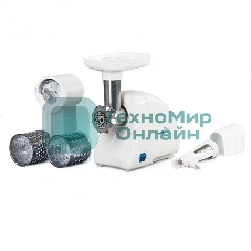 Мясорубка электрическая Ротор Экстра М ЭМШ 35/250-3 белый, 1500 Вт, 0.6 кг/мин, насадки - 4