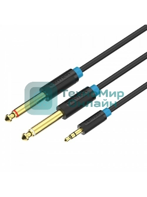 Кабель Vention аудио Jack 3,5 мм M/2Jack 6,5 мм M - 2 м