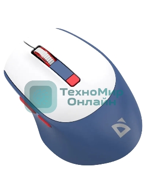 Мышь беспроводная Defender Belsa MB-249 белый/синий, 3200 dpi, радиоканал, Bluetooth, USB, кнопки - 6