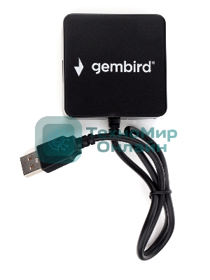 Концентратор USB 2.0 Gembird UHB-242, 4 порта, блистер, черный